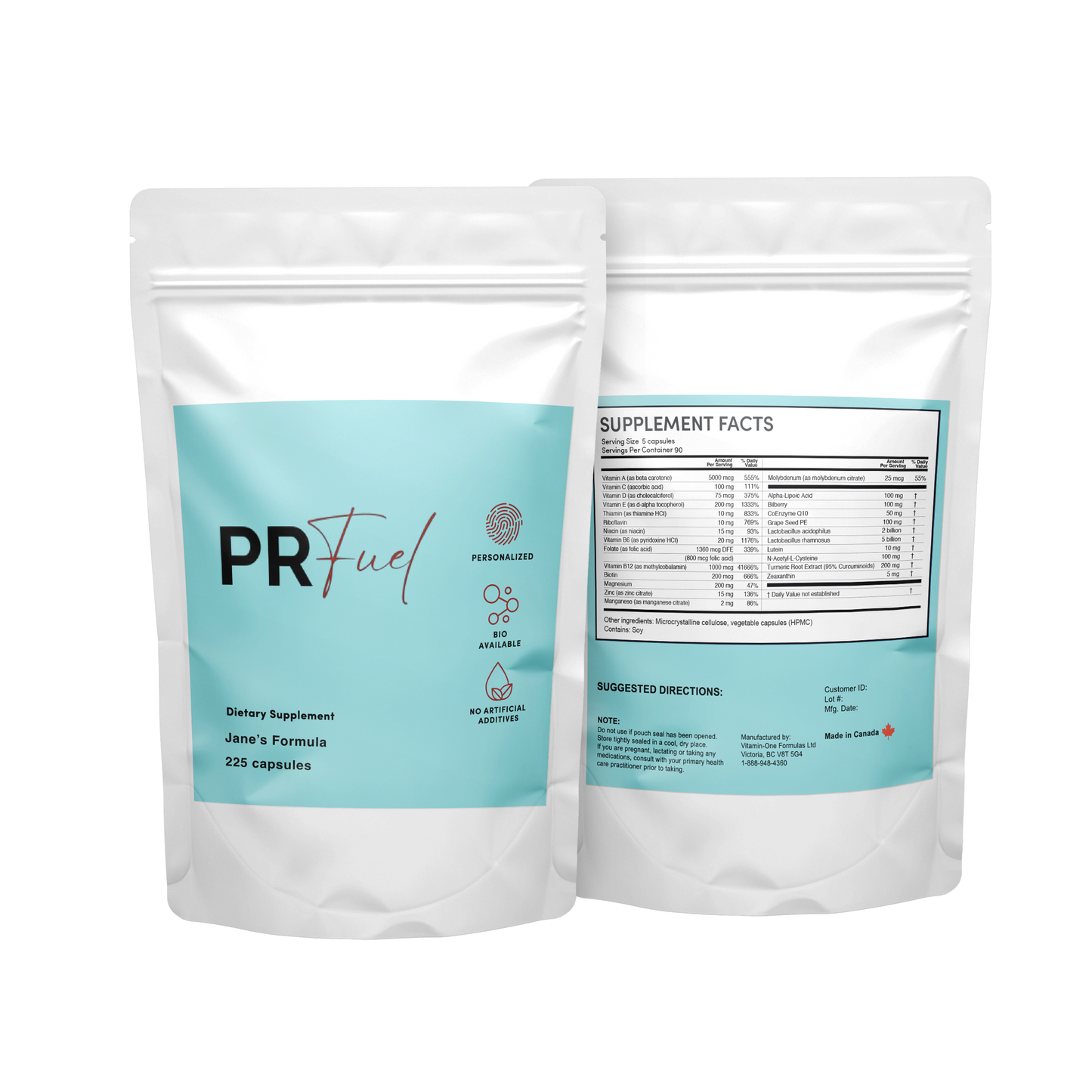 PR Fuel Lab Based Personalized Daily Nutrition Supplements.